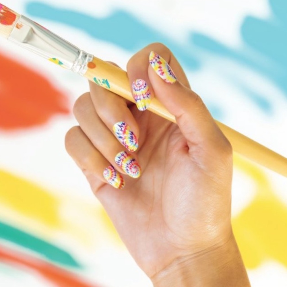 *Retired* Color Street: Wanna Peace of Me? | Tie-Dye Rainbow Summer White Yellow - Picture 2 of 9